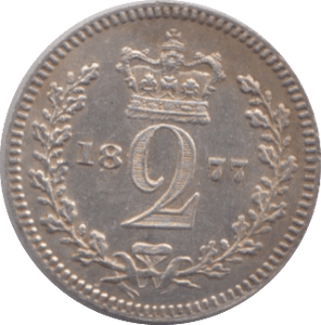 1877 MAUNDY TWOPENCE ( EF ) REF 22 SCRATCH - Maundy Coins - Cambridgeshire Coins