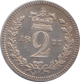 1877 MAUNDY TWOPENCE ( EF ) REF 22 SCRATCH - Maundy Coins - Cambridgeshire Coins