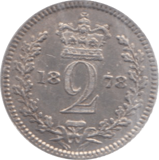 1878 MAUNDY TWOPENCE ( UNC ) - Maundy Coins - Cambridgeshire Coins