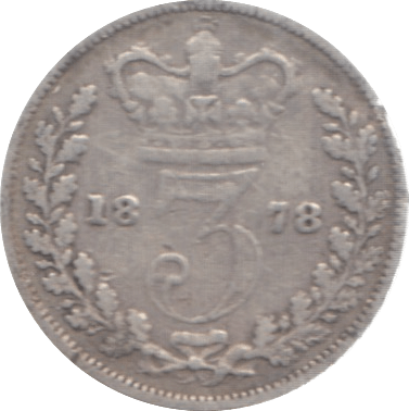 1878 THREEPENCE ( FAIR ) 4 - Threepence - Cambridgeshire Coins