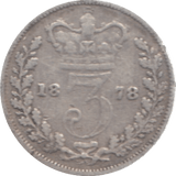 1878 THREEPENCE ( FAIR ) 4 - Threepence - Cambridgeshire Coins