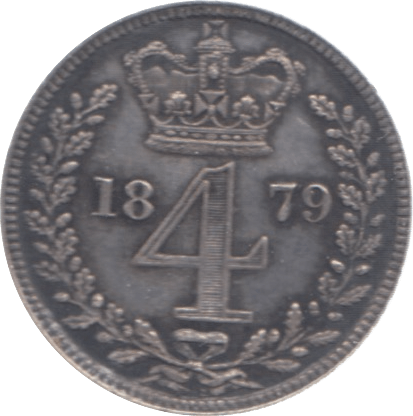 1879 MAUNDY FOURPENCE ( GVF ) 2 - Maundy Coins - Cambridgeshire Coins