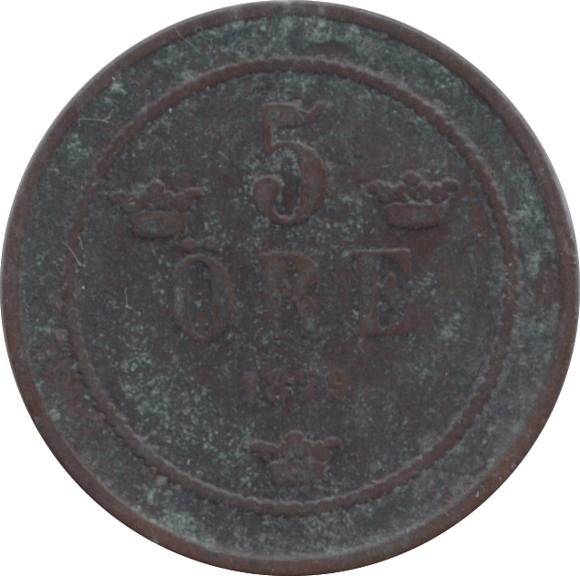 1879 SWEDEN 5 ORE - WORLD COINS - Cambridgeshire Coins