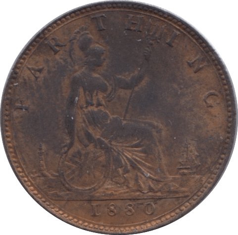 1880 FARTHING ( AUNC ) - Farthing - Cambridgeshire Coins