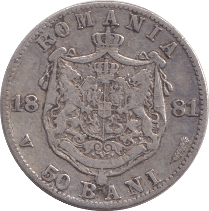 1881 50 BANI ROMANIA - WORLD COINS - Cambridgeshire Coins