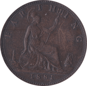 1881 FARTHING ( EF ) A - Farthing - Cambridgeshire Coins