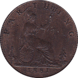 1881 FARTHING ( UNC ) - Farthing - Cambridgeshire Coins