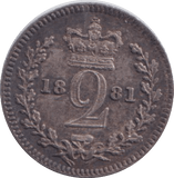 1881 TWOPENCE ( AUNC ) - Maundy Coins - Cambridgeshire Coins