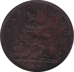 1882 H FARTHING ( UNC ) - Farthing - Cambridgeshire Coins