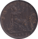 1883 FARTHING ( EF ) - Farthing - Cambridgeshire Coins