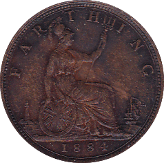 1884 FARTHING ( AUNC ) - Farthing - Cambridgeshire Coins