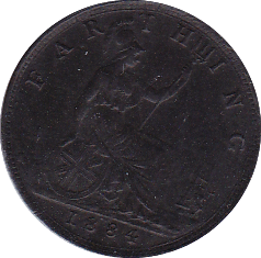 1884 FARTHING ( UNC ) - Farthing - Cambridgeshire Coins