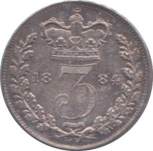 1884 MAUNDY THREEPENCE ( AUNC ) - Maundy Coins - Cambridgeshire Coins