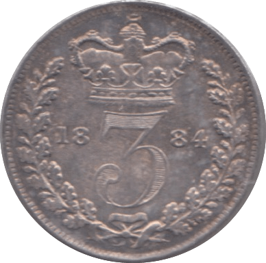 1884 MAUNDY THREEPENCE ( AUNC ) - Maundy Coins - Cambridgeshire Coins