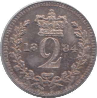 1884 MAUNDY TWO PENCE ( UNC ) - Maundy Coins - Cambridgeshire Coins