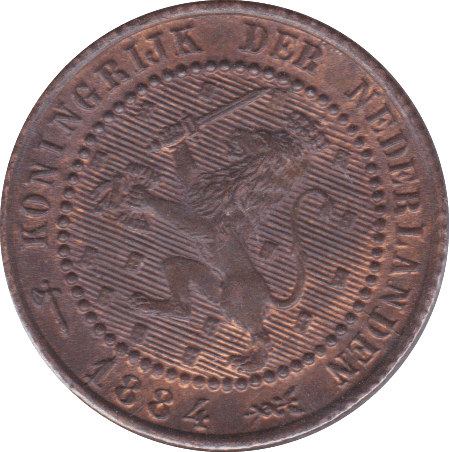 1884 NETHERLANDS ONE CENT - WORLD COINS - Cambridgeshire Coins
