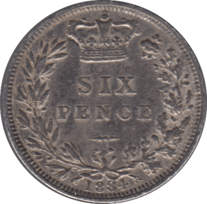 1884 SIXPENCE ( EF ) 2 - Sixpence - Cambridgeshire Coins