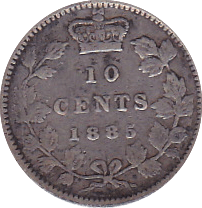 1885 CANADA SILVER 10 CENTS SCARCE DATE - SILVER WORLD COINS - Cambridgeshire Coins