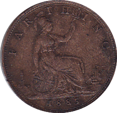 1885 FARTHING ( EF ) - Farthing - Cambridgeshire Coins