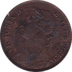 1885 FARTHING ( UNC ) STAINS - Farthing - Cambridgeshire Coins