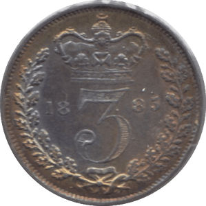 1885 MAUNDY THREEPENCE ( AUNC ) - Maundy Coins - Cambridgeshire Coins