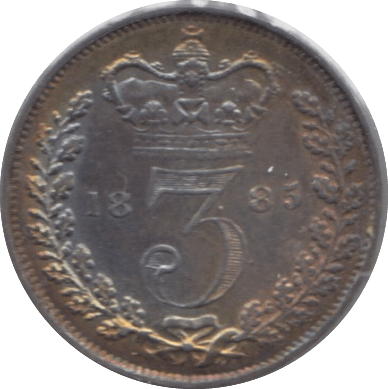 1885 MAUNDY THREEPENCE ( AUNC ) - Maundy Coins - Cambridgeshire Coins