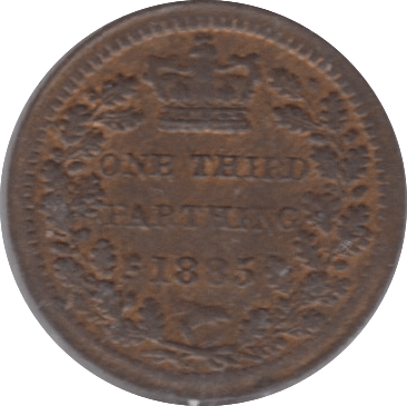 1885 ONE THIRD FARTHING ( AUNC ) - one third farthing - Cambridgeshire Coins