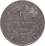 1885 SILVER 1/4 FRANC FRANCE - SILVER WORLD COINS - Cambridgeshire Coins