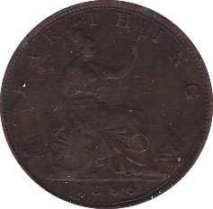 1886 FARTHING ( EF ) - Farthing - Cambridgeshire Coins