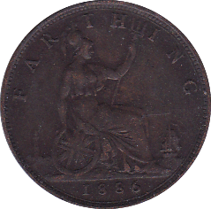 1886 FARTHING ( VF ) B - Farthing - Cambridgeshire Coins