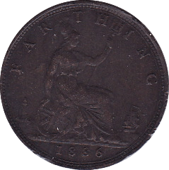 1886 FARTHING (VF) - Farthing - Cambridgeshire Coins