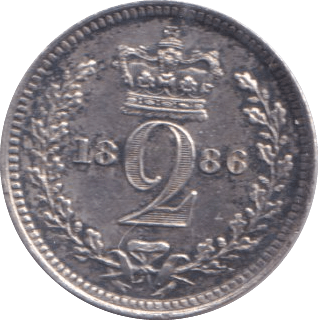 1886 MAUNDY TWOPENCE ( EF ) - Maundy Coins - Cambridgeshire Coins