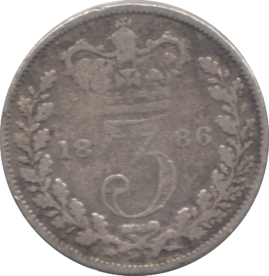 1886 SILVER THREEPENCE ( FAIR ) - Cambridgeshire Coins