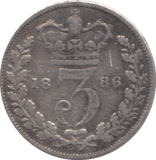 1886 SILVER THREEPENCE ( FAIR ) - Threepence - Cambridgeshire Coins