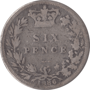 1886 SIXPENCE ( NF ) - Sixpence - Cambridgeshire Coins