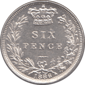 1886 SIXPENCE ( UNC ) - Sixpence - Cambridgeshire Coins