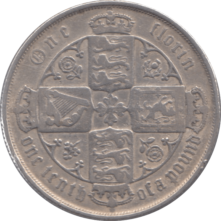 1887 FLORIN ( FINE ) - Florin - Cambridgeshire Coins