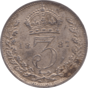 1887 MAUNDY THREEPENCE ( AUNC ) 1 - Maundy Coins - Cambridgeshire Coins