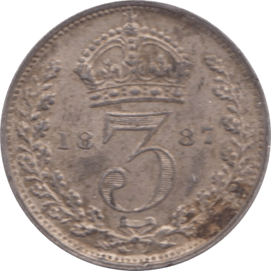 1887 MAUNDY THREEPENCE ( AUNC ) 1 - Maundy Coins - Cambridgeshire Coins