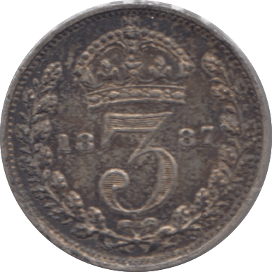 1887 MAUNDY THREEPENCE ( EF ) - Maundy Coins - Cambridgeshire Coins