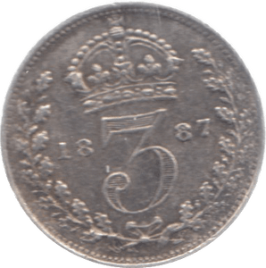 1887 MAUNDY THREEPENCE ( GVF ) - Maundy Coins - Cambridgeshire Coins