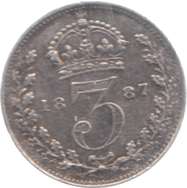 1887 MAUNDY THREEPENCE ( GVF ) - Maundy Coins - Cambridgeshire Coins