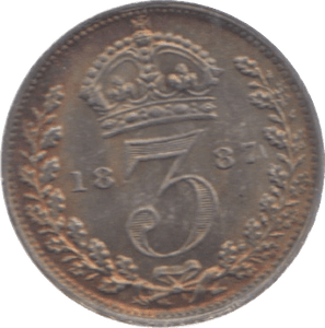 1887 MAUNDY THREEPENCE ( UNC ) - Maundy Coins - Cambridgeshire Coins