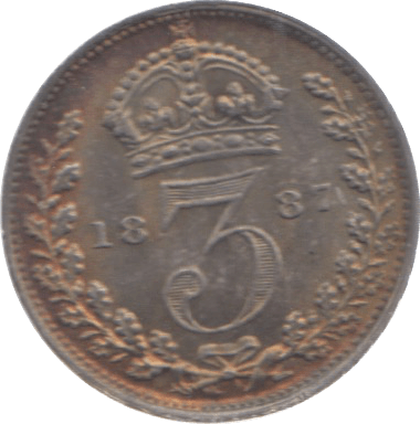 1887 MAUNDY THREEPENCE ( UNC ) - Maundy Coins - Cambridgeshire Coins