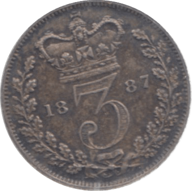 1887 MAUNDY THREEPENCE ( VF ) - Maundy Coins - Cambridgeshire Coins