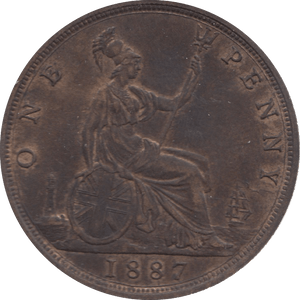 1887 PENNY ( AUNC ) 25 - Penny - Cambridgeshire Coins