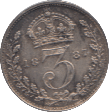 1887 SILVER THREEPENCE ( AUNC ) - Threepence - Cambridgeshire Coins