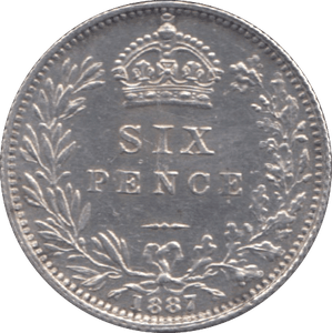 1887 SIXPENCE ( AUNC ) 11 - Sixpence - Cambridgeshire Coins