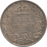 1887 SIXPENCE ( AUNC ) 1 - Sixpence - Cambridgeshire Coins