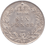 1887 SIXPENCE ( AUNC ) 6 - Sixpence - Cambridgeshire Coins